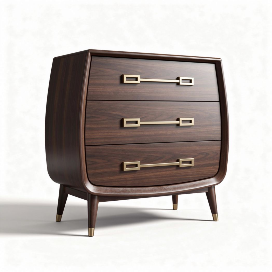 Mid-century modern wooden dresser with three storage drawers 80 x 40 x 90cm