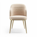 Upholstered dining chair with gold metal legs in beige color 45 x 50 x 80cm