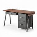 Wood and steel desk with two drawers 120 x 60 x 75cm for home office use