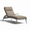 Outdoor adjustable lounge chair with aluminum frame and fabric cushion beige 150 x 75 x 90cm