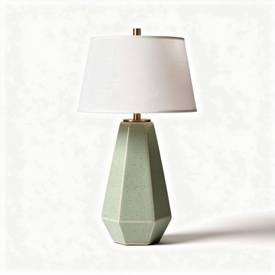 Ceramic table lamp with fabric shade in mint green 20 x 20 x 50cm