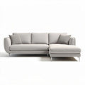 Light gray fabric sectional sofa with chaise lounge and modern design